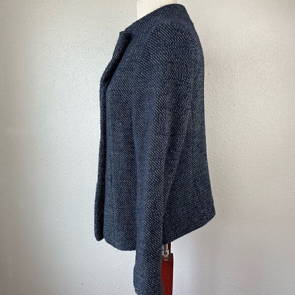Loft Dark Navy Blue Pea Coat Size Petite Large EUC - Picture 4 of 8